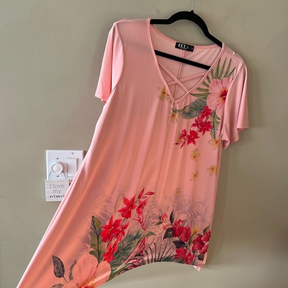 FREE w/Purchase - ECLA Light Pink Tropical Floral Print Top *see description - Picture 7 of 11